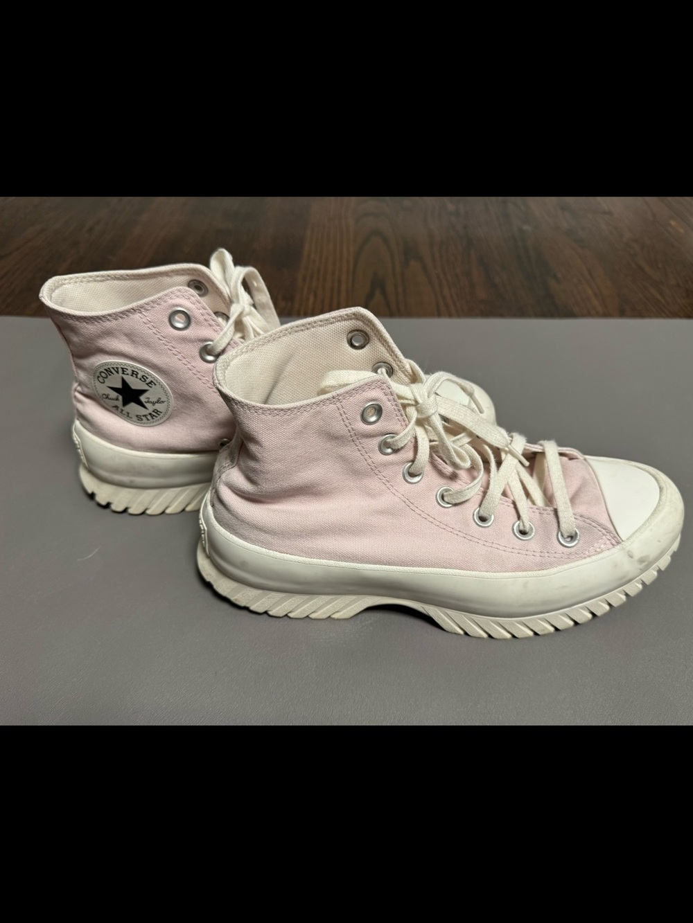 Converse Pink High-Top Canvas Sneakers with White Sole